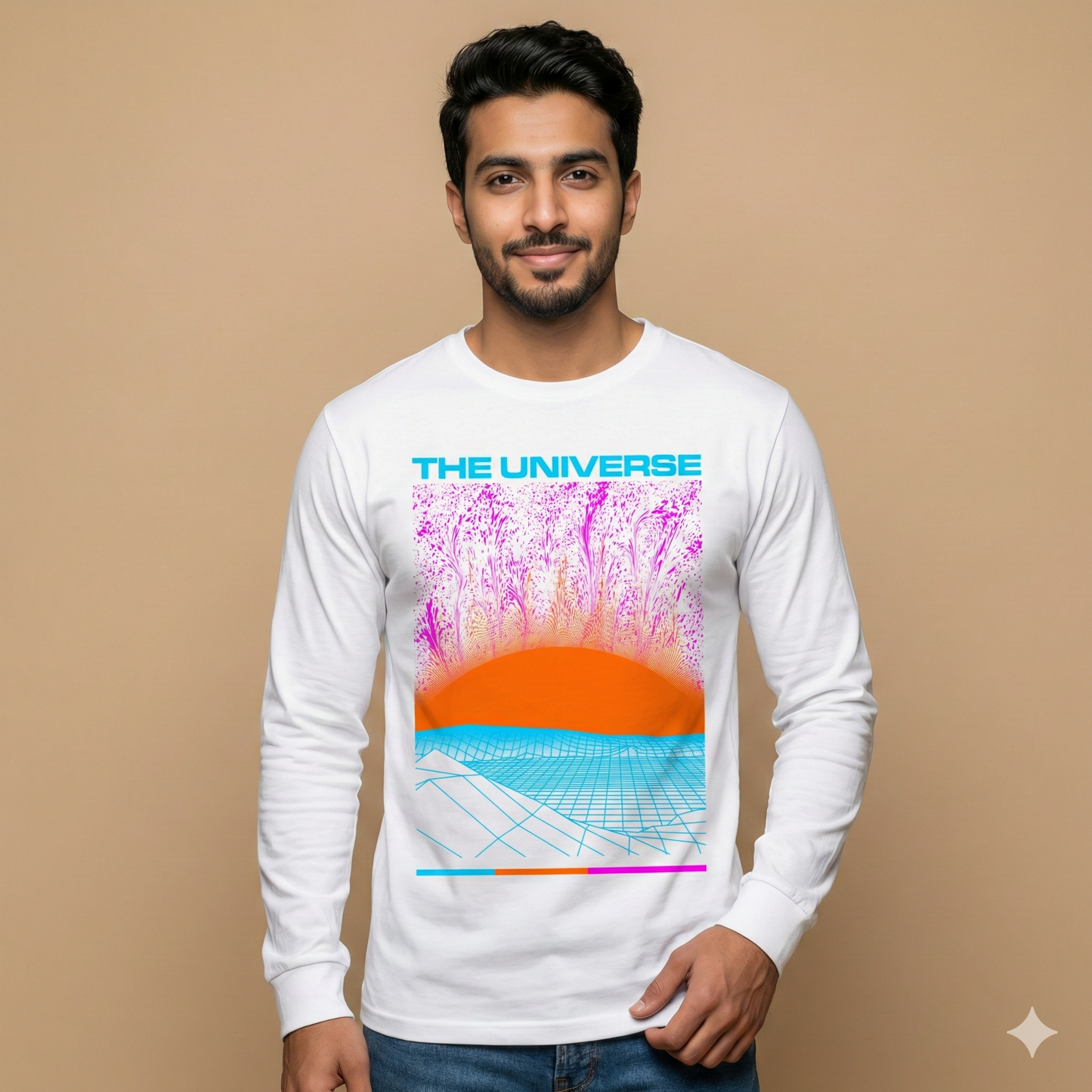تيشيرت تصميم قطني بطباعة الكون