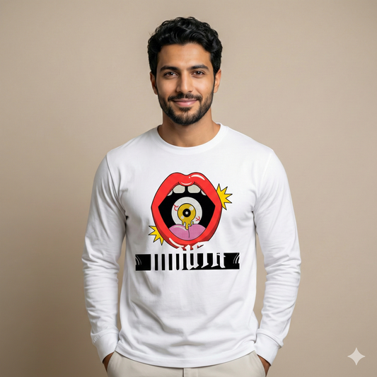 تيشيرت تصميم جرافيك فم وعين بوب