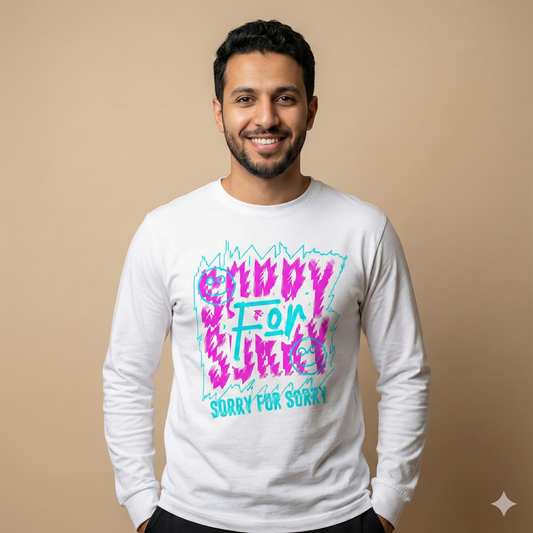 تيشيرت تصميم جرافيتي قطني بنقشة Sorry