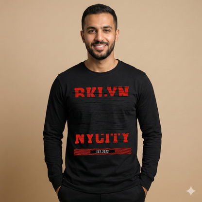 تيشيرت تصميم قطن أبيض بطباعة RKLYN