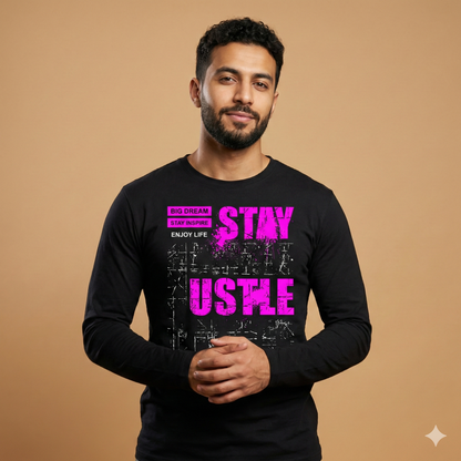 تيشيرت تصميم طباعة جرافيك نقشة Stay Hustle