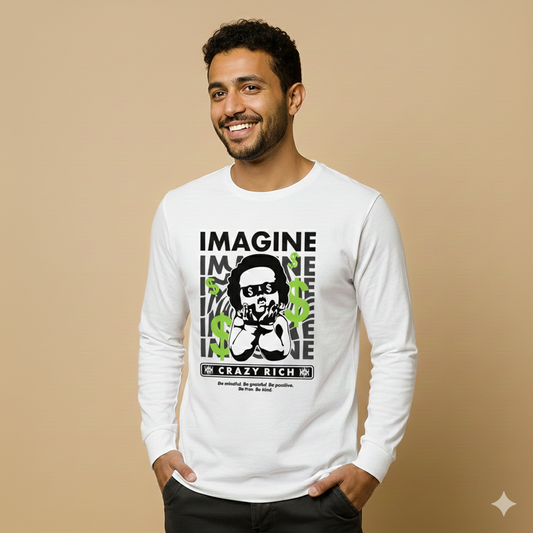 تيشيرت تصميم جرافيك Imagine بطباعة عصرية