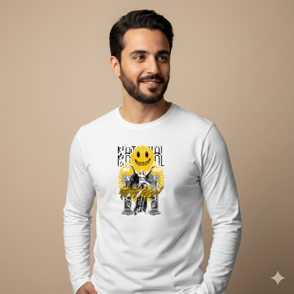 تيشيرت تصميم طباعة قطن بنقشة سميل